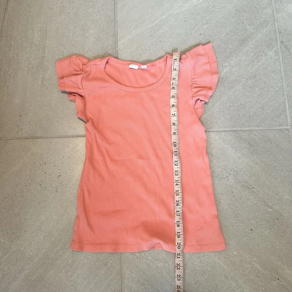 Gap Girls XXL Girls Pink Flutter Sleeve Blouse 100% Cotton